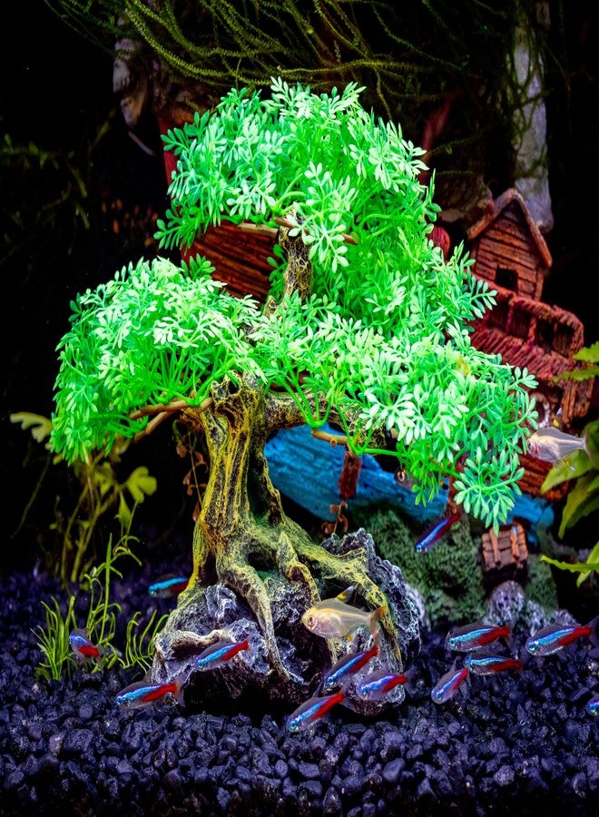 UNEAK - Aquarium Bonsai Tree Plant Fish Tank Decorations Medium/Large Resin Plastic Artificial Plants Flower Ornament Beta Goldfish Decoration Ornaments Freshwater & Saltwater Décor - Image 2